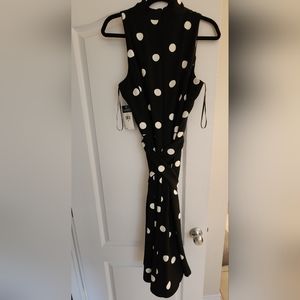 NWT Ralph Lauren Sleeveless Belted Polka Dot Dress. Size 16. Fits small.